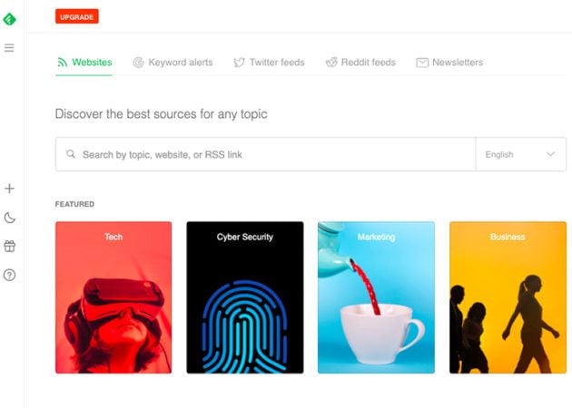 Snapshot of Feedly homepage demonstrates its helpfulness as an online organiser