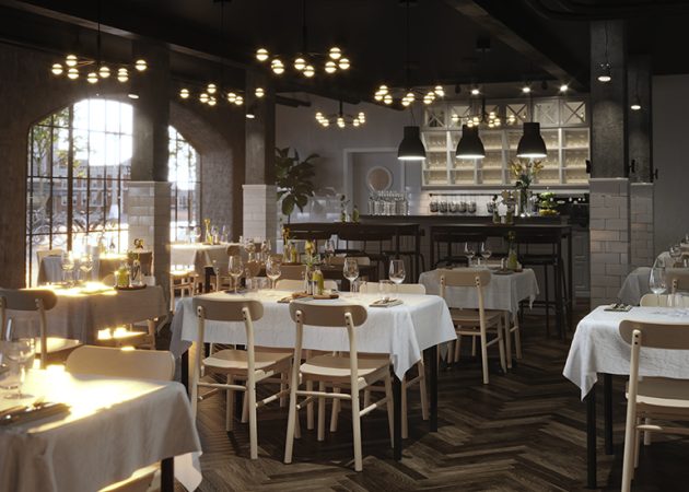 Restaurant dining room featuring IKEA furniture range