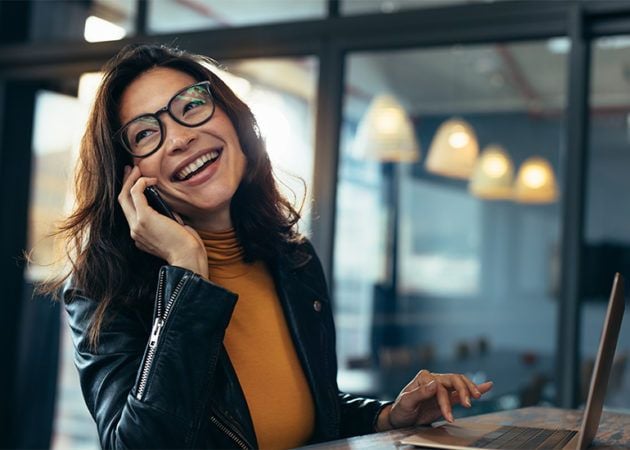 business owner on phone