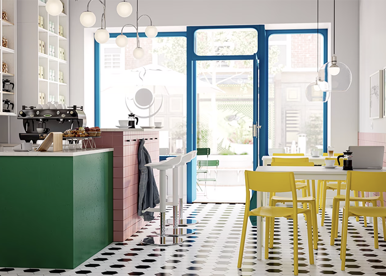 light airy coffee shop
