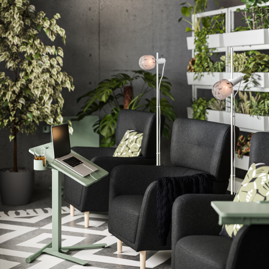 A reception area