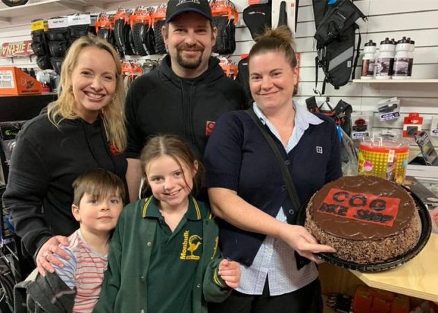 Celebrating Cog with cake