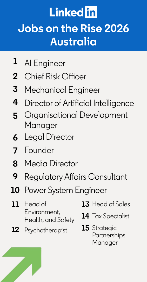 Jobs on the rise list
