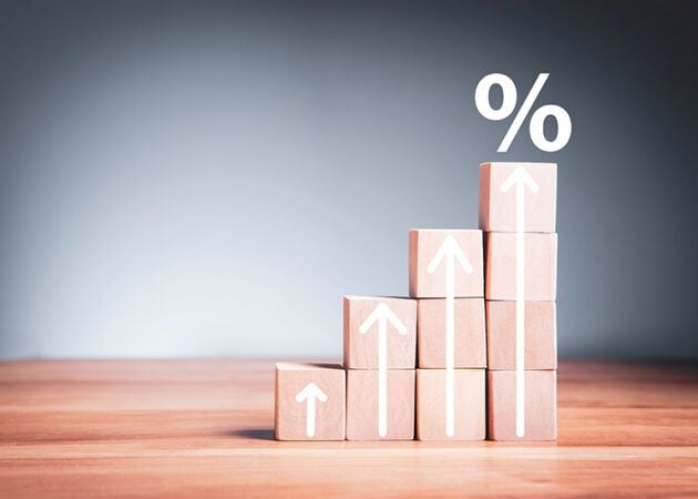 Wooden block piles depicting GST tax percentage