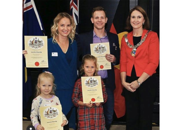 Matej Varhalik and family at citizenship ceremony