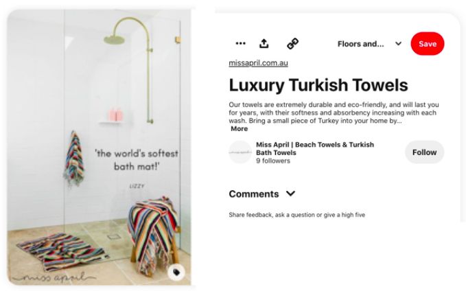 client’s Miss April's pinterest ads strategy 