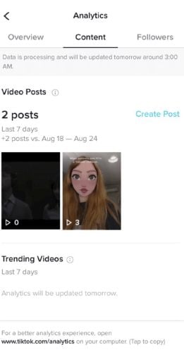 TikTok Followers - content analytics