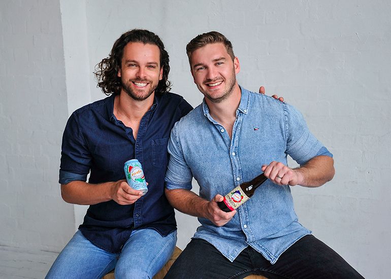 Troy Douglas and Drew Bilbe, co-founders of Nexba drinks company