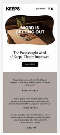 Built for Keeps webpage mobile view