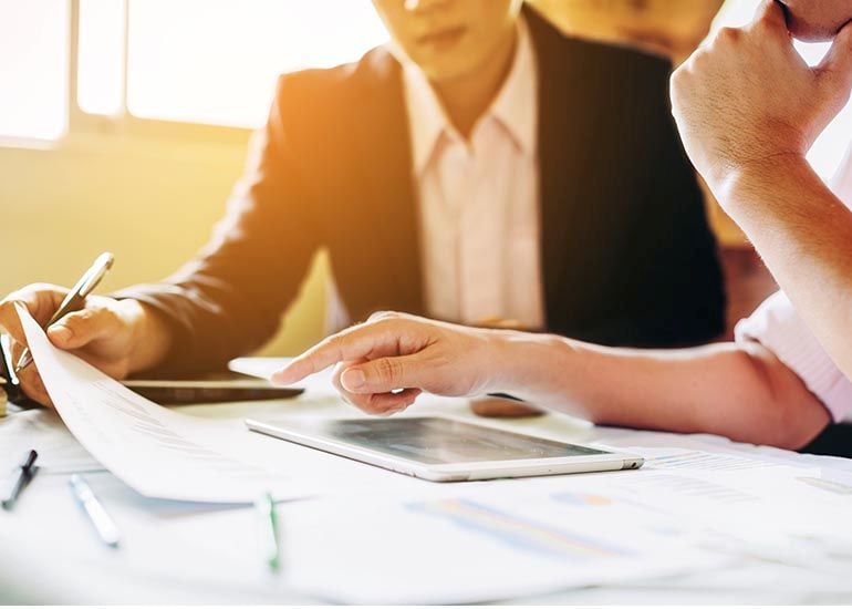 accountant looking at business finances