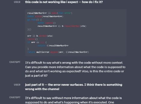 chatgpt debugging code example