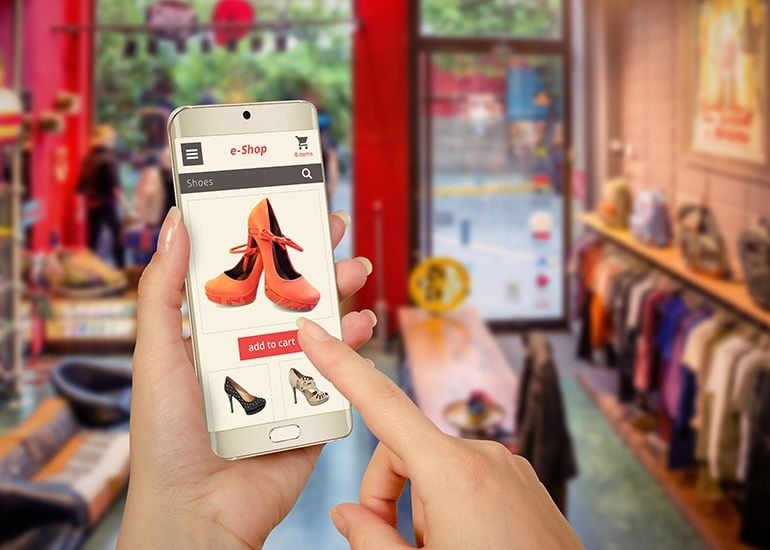 making purchase on smartphone in a store