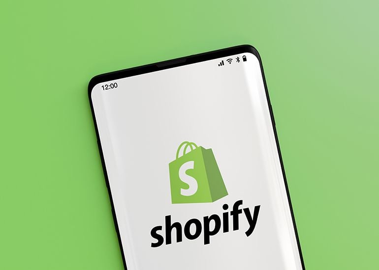 Shopify app on mobile phone