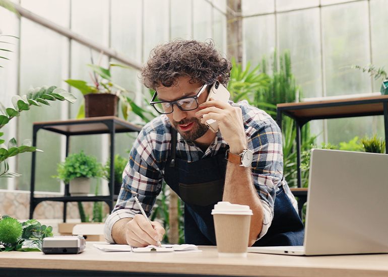 small-business-owner-takes-a-survey-on-a-laptop