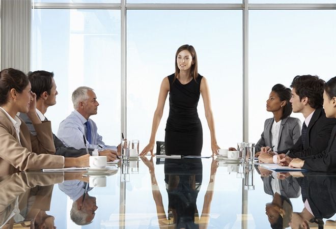 female CEO business executive in boardroom