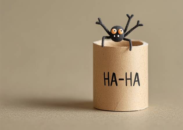 spider jumping out of toilet roll
