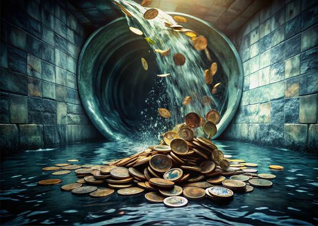 money expenses going down drain