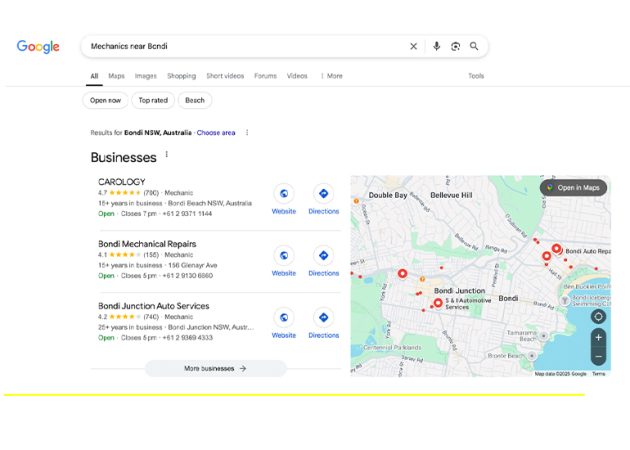 Google My Business listing