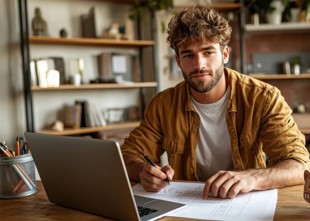 small biz owner doing a budget