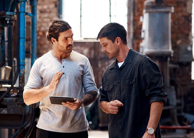 small business staff chatting
