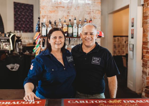 Junee Hotel owners Emma and Brandon