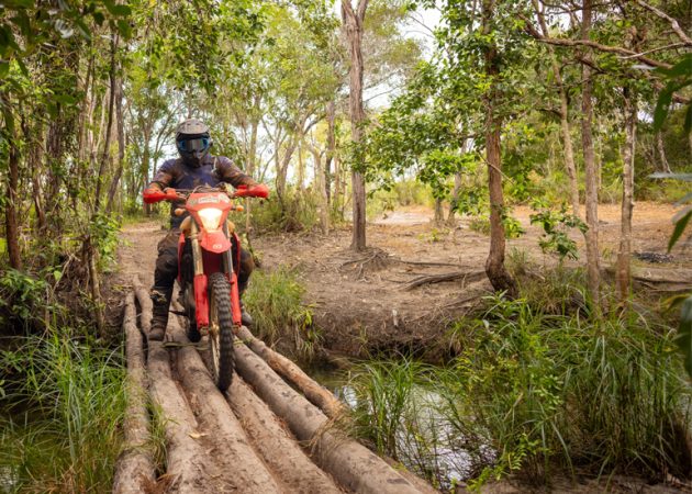 Riding through scrubland - what a thrill! 