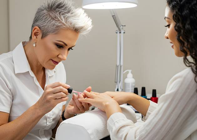 A professional nail tech is doing manicure no tech investment this year