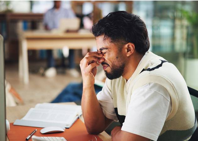 burnout - exhausted looking man